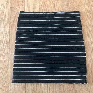 H&M Black and White Striped Pencil Skirt- XS